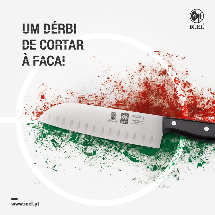 Επαγγελματικό Μαχαίρι Santoku Technik Full Tang με Αυλάκια & Μαύρη Λαβή POM 18cm