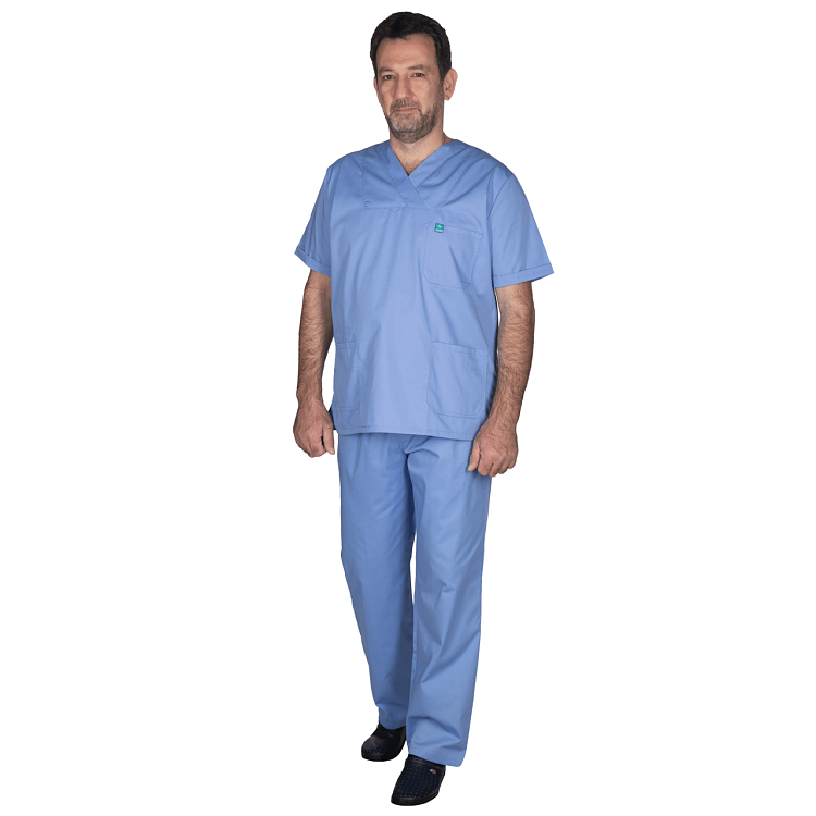 Unisex Σετ Ιατρική Στολή - Scrub Σιέλ
