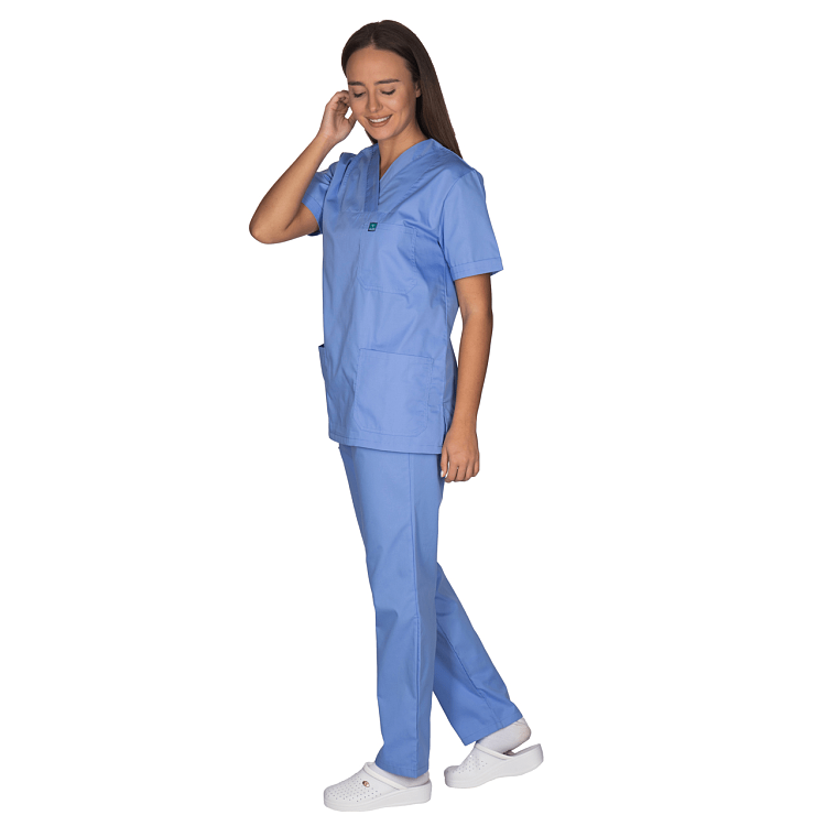Unisex Σετ Ιατρική Στολή - Scrub Σιέλ