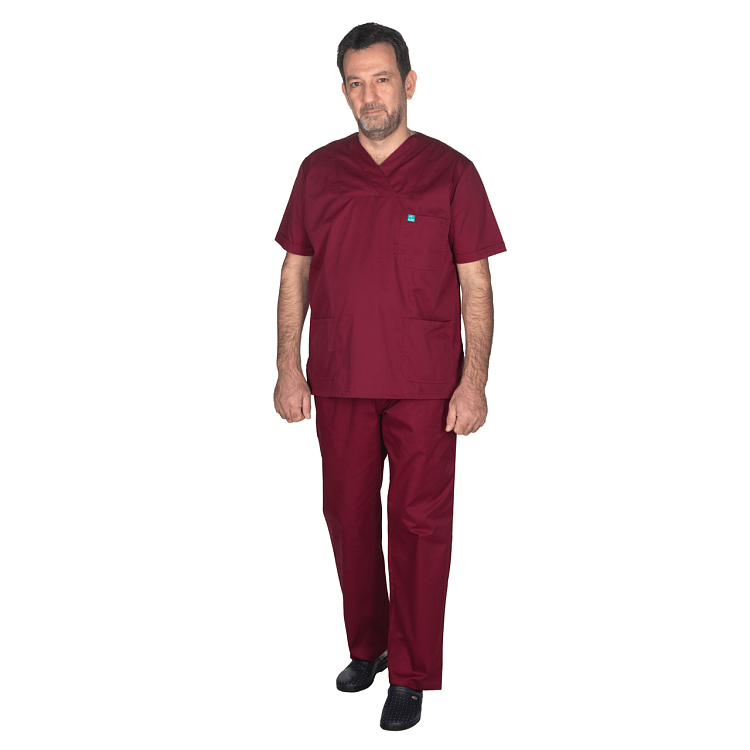 Unisex Σετ Ιατρική Στολή - Scrub Μπορντό