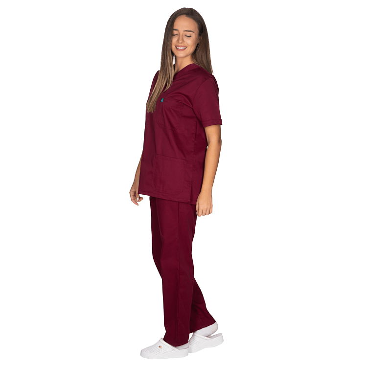 Unisex Σετ Ιατρική Στολή - Scrub Μπορντό