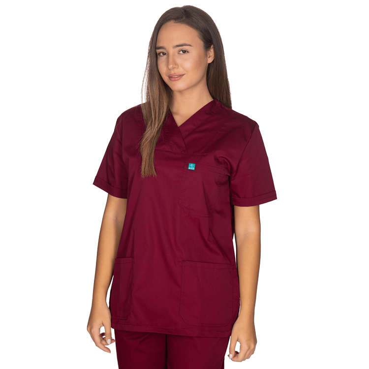 Unisex Σετ Ιατρική Στολή - Scrub Μπορντό