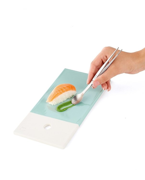 Λαβίδα degustation διπλή 17 εκ. με κουτάλι ασημί