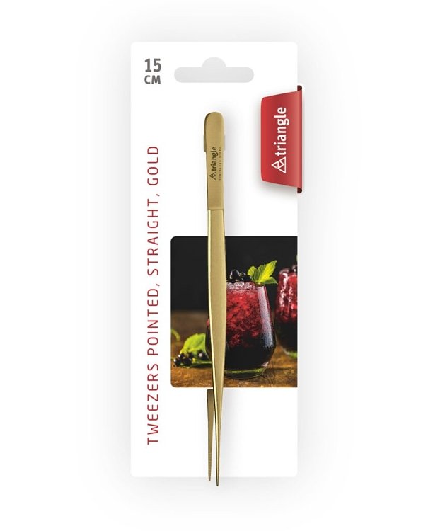 Λαβίδα degustation 15 εκ. με λεπτά άκρα χρυσή