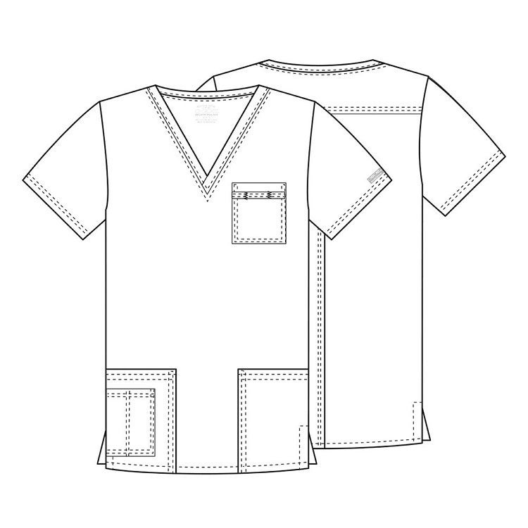 Μπλούζα Ιατρική Unisex Stretch με V Λαιμόκοψη & 4 Τσέπες Πετρόλ Σκούρο