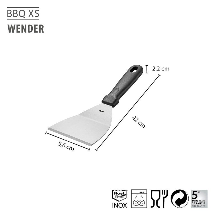 Ανοξείδωτη Σπάτουλα Plancha & BBQ XS με Λοξή Άκρη 24.5 εκ.