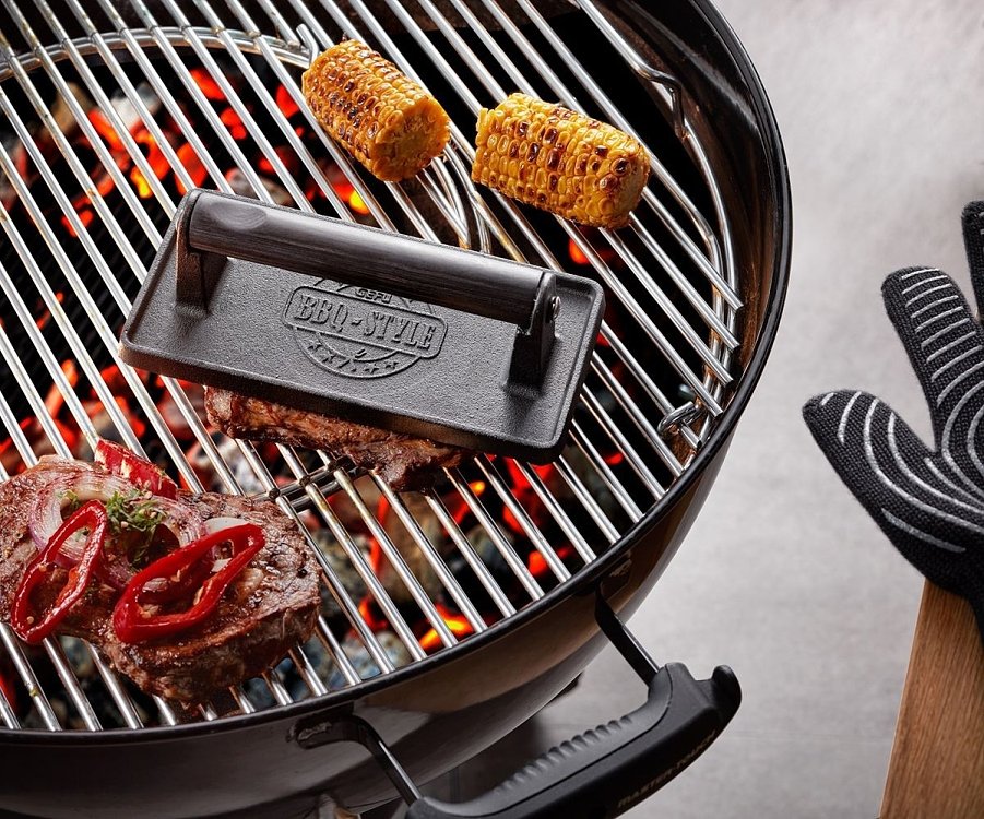 Μαντεμένια Πρέσα Κρέατος & Burger BBQ 1kg με Ξύλινη Λαβή