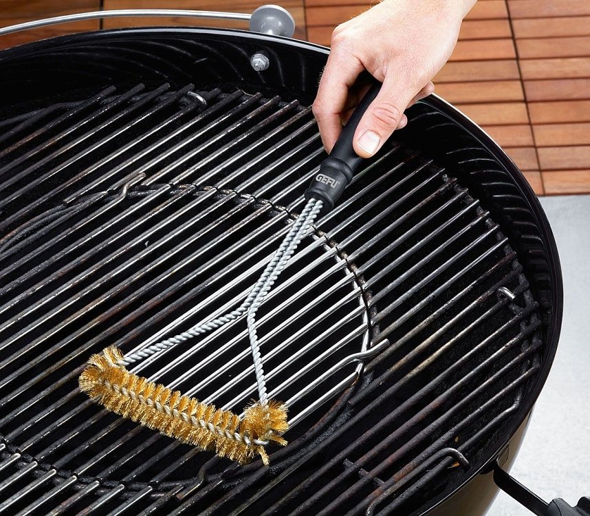 Τριγωνική Βούρτσα Καθαρισμού Σχάρας BBQ με Ορειχάλκινες Τρίχες 35 εκ.