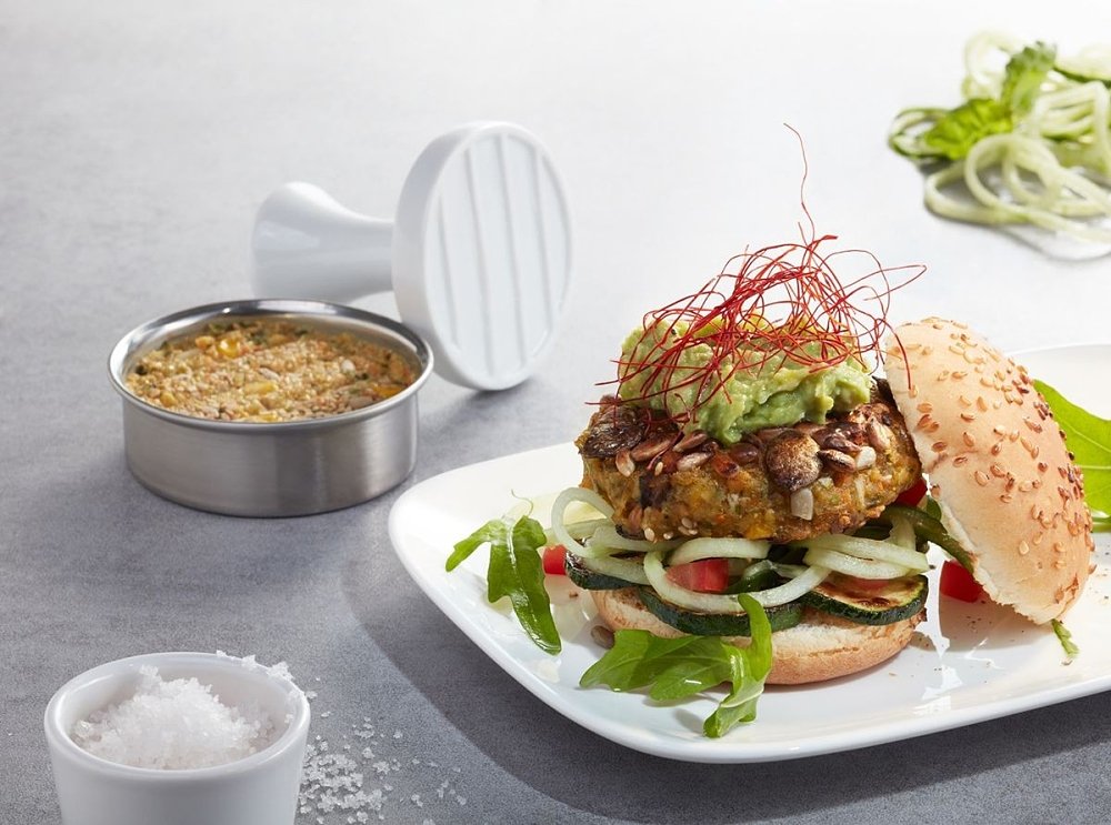 Πρέσα για Mini Burgers SPARK 2 Τεμαχίων από Ανοξείδωτο Ατσάλι και Πορσελάνη