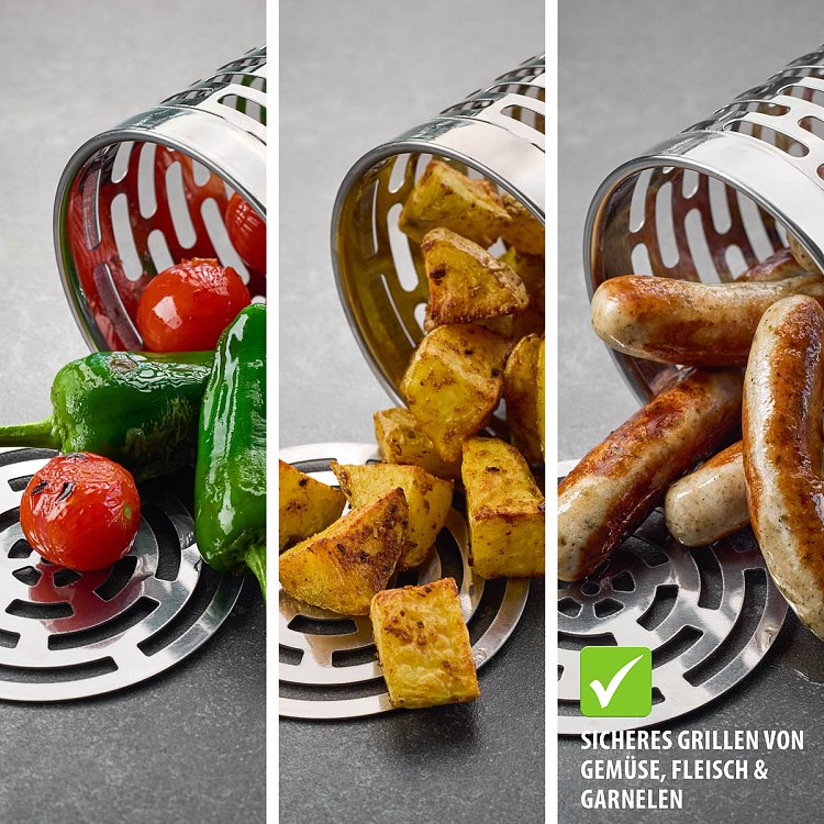 Deluxe BBQ Κυλινδρικό Καλάθι Ψησίματος Ανοξείδωτο 30.5cm