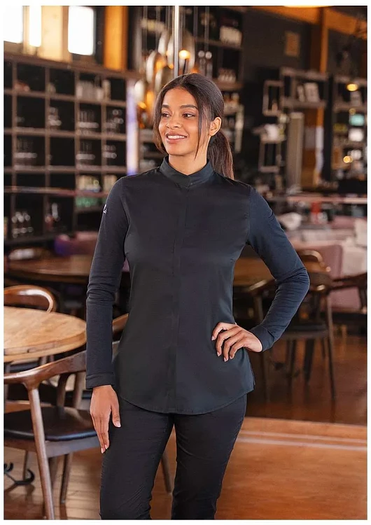 Avantgarde Γυναικείο Σακάκι Σεφ Μακρυμάνικο Μαύρο Slim Fit