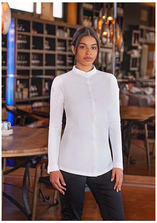 Avantgarde Γυναικείο Σακάκι Σεφ Μακρυμάνικο Λευκό Slim Fit