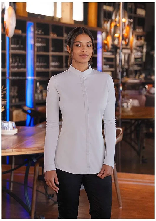 Avantgarde Γυναικείο Σακάκι Σεφ Μακρυμάνικο Γκρι Slim Fit