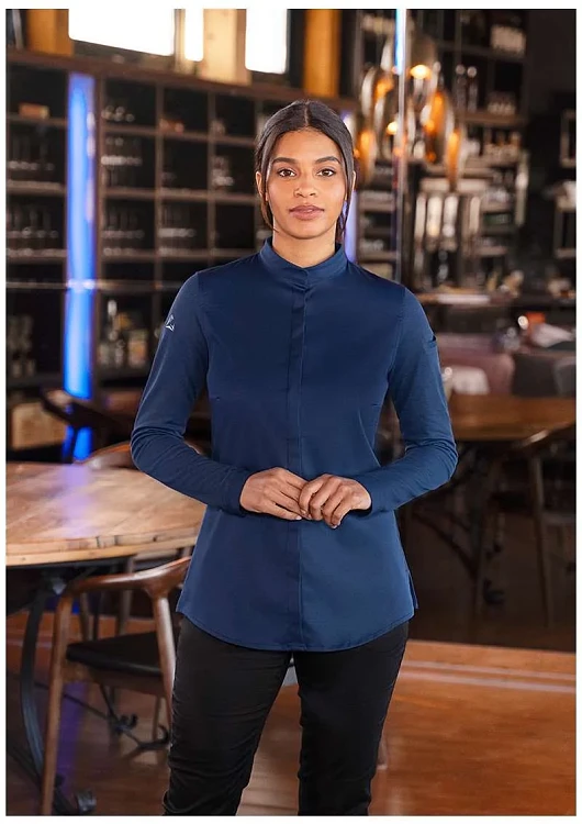 Avantgarde Γυναικείο Σακάκι Σεφ Μακρυμάνικο Μπλε Slim Fit