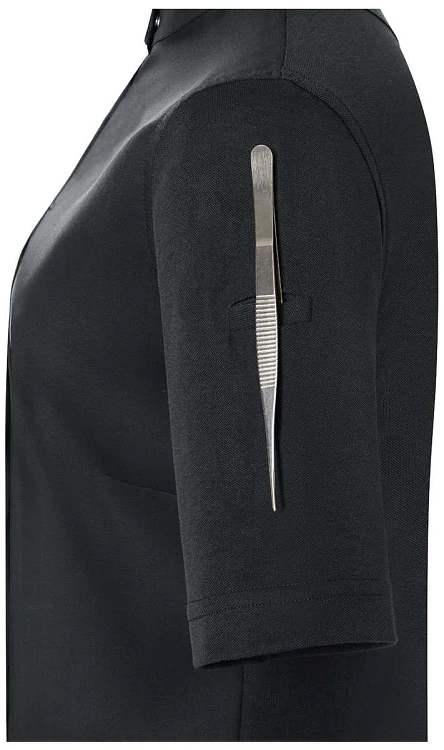 Avantgarde Γυναικείο Σακάκι Σεφ Κοντομάνικο Μαύρο Slim Fit