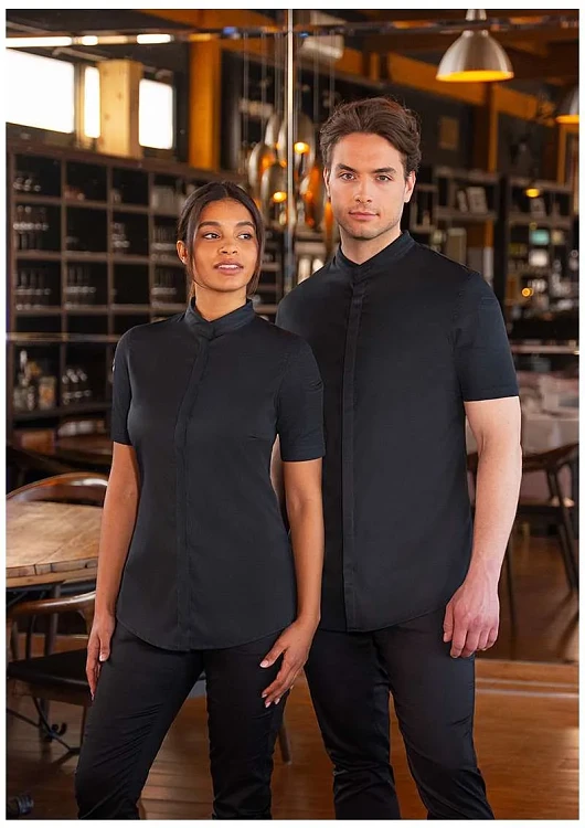 Avantgarde Γυναικείο Σακάκι Σεφ Κοντομάνικο Μαύρο Slim Fit