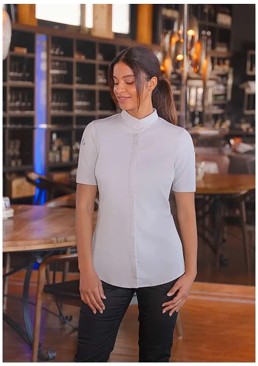 Avantgarde Γυναικείο Σακάκι Σεφ Κοντομάνικο Γκρι Slim Fit