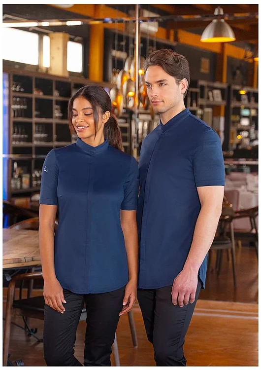 Avantgarde Γυναικείο Σακάκι Σεφ Κοντομάνικο Μπλε Slim Fit