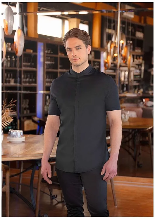 Avantgarde Σακάκι Σεφ Κοντομάνικο Μαύρο Slim Fit