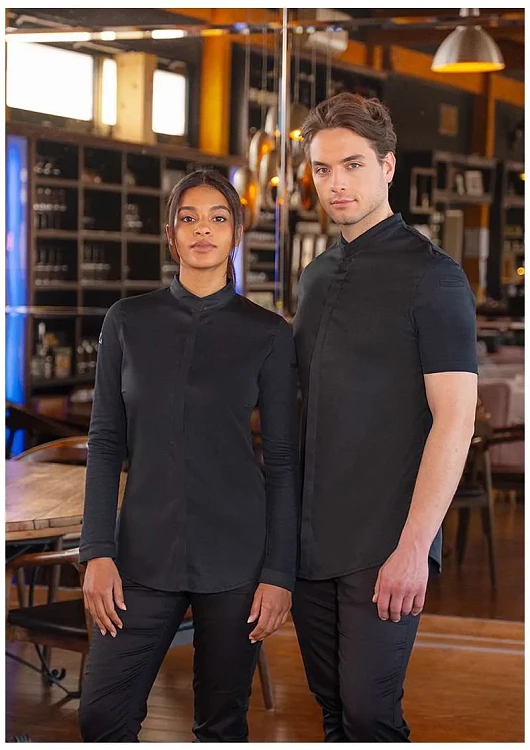 Avantgarde Σακάκι Σεφ Κοντομάνικο Μαύρο Slim Fit