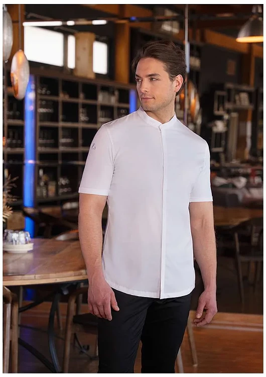 Avantgarde Σακάκι Σεφ Κοντομάνικο Λευκό Slim Fit
