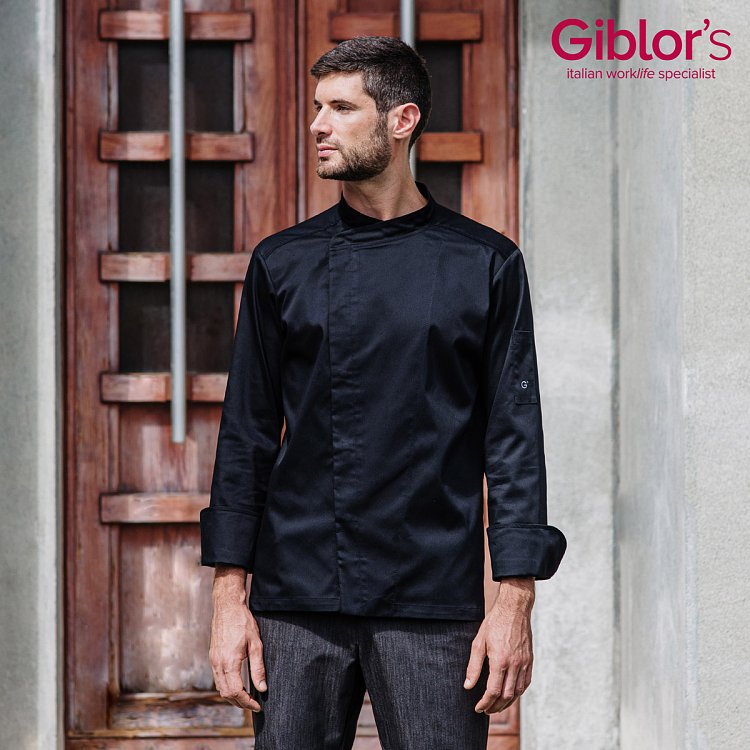 Σακάκι Σεφ Dimitri Μαύρο Slim Fit - Ελαστικό Satin