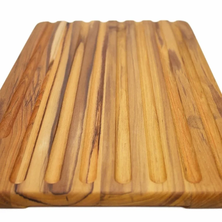 Elegance Culinary Ξύλινη Επιφάνεια Κοπής Ψωμιού Teak με Αυλακώσεις Ψίχουλων 39x25x1.9cm