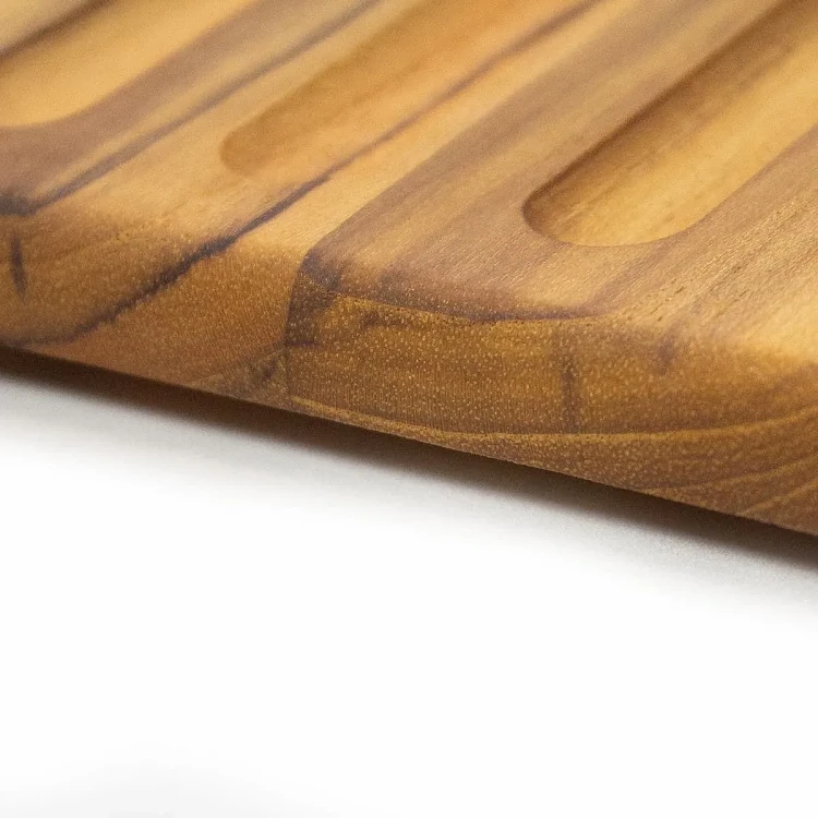 Elegance Culinary Ξύλινη Επιφάνεια Κοπής Ψωμιού Teak με Αυλακώσεις Ψίχουλων 39x25x1.9cm