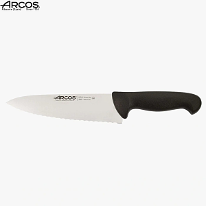 Μαχαίρι Chef 2900 Φαρδύ Οδοντωτό με Μαύρη Λαβή 20cm