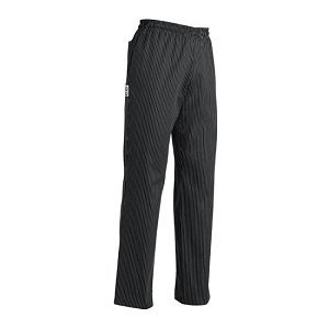 Παντελόνι σεφ unisex με κορδόνι 100% βαμβάκι μαύρο με άσπρες ρίγες