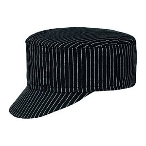 Καπελάκι σεφ μαύρο ριγέ με velcro