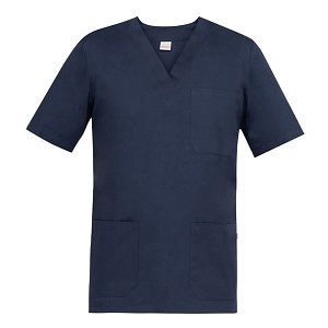 Κοντομάνικη Μπλούζα Piero Slim Fit της από 100% Βαμβάκι Σκούρο Μπλε