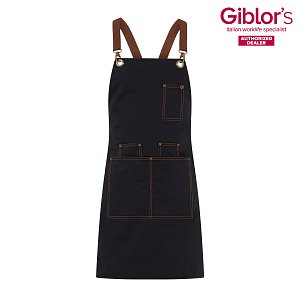 Ποδιά Μπαρίστα / Σερβιτόρου Unisex Santorini - Gabardine Μαύρη 25P01H438 - Οι Τιράντες Πωλούνται Ξεχωριστά