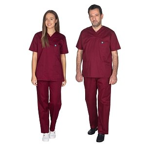 Unisex Σετ Ιατρική Στολή - Scrub Μπορντό