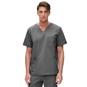 Μπλούζα Ιατρική Unisex Stretch με V Λαιμόκοψη & 4 Τσέπες Ανθρακί
