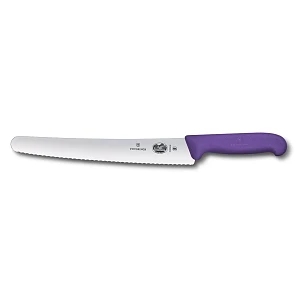 Fibrox Μαχαίρι Τεμαχισμού & Ζαχαροπλαστικής 26cm Οδοντωτό με Μωβ Αντιολισθητική Λαβή