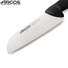 Μαχαίρι Santoku 2900 με Αυλάκια και Μαύρη Λαβή 18cm