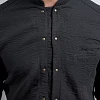 Σακάκι Σεφ Leonardo Μαύρο Slim Fit Με Όψη Λινού 25P08G433