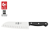 Επαγγελματικό Μαχαίρι Santoku Technik Full Tang με Αυλάκια & Μαύρη Λαβή POM 18cm