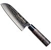 Μαχαίρι Santoku 16.5 εκατ. από δαμασκηνό ατσάλι με λαβή καστανιάς Shippu Black