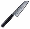 Μαχαίρι Santoku 16.5 εκατ. από δαμασκηνό ατσάλι με λαβή καστανιάς Shippu Black