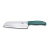 Μαχαιρι Santoku με αυλακώσεις 17 εκ. Πράσινη λαβή