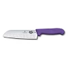 Fibrox Santoku Μαχαίρι Κουζίνας 17cm με Αυλακώσεις & Μωβ Αντιολισθητική Λαβή