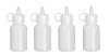 Μίνι Μπουκάλι Σάλτσας/Διακόσμησης 30ml Σετ 4 Τεμαχίων 3x8.5cm 30.42454