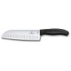 Μαχαίρι Santoku με αυλακώσεις 17 εκατ. μαύρη λαβή Swiss Classic