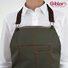 Ολόσωμη Ποδιά Σεφ Χακί Naxos - Ελαστική Gabardine με Alcantara 25P01H435