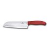 Μαχαίρι Santoku με αυλακώσεις 17 εκατ. κόκκινη λαβή Swiss Classic